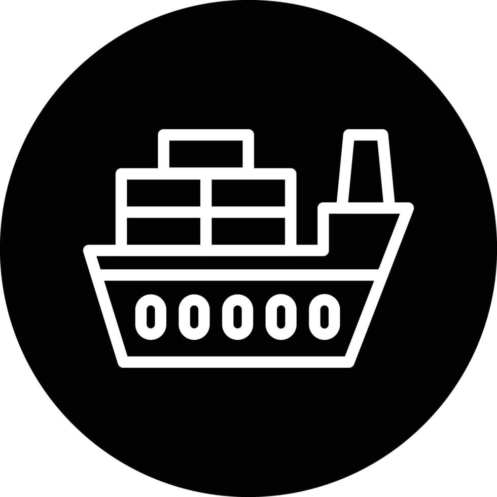 Cargo Ship Vector Icon Design
