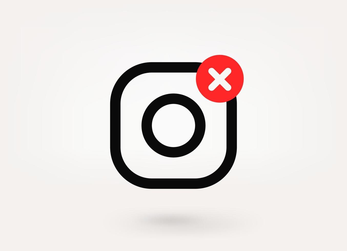 Photo camera pictogram with ban mark. 3d vector icon