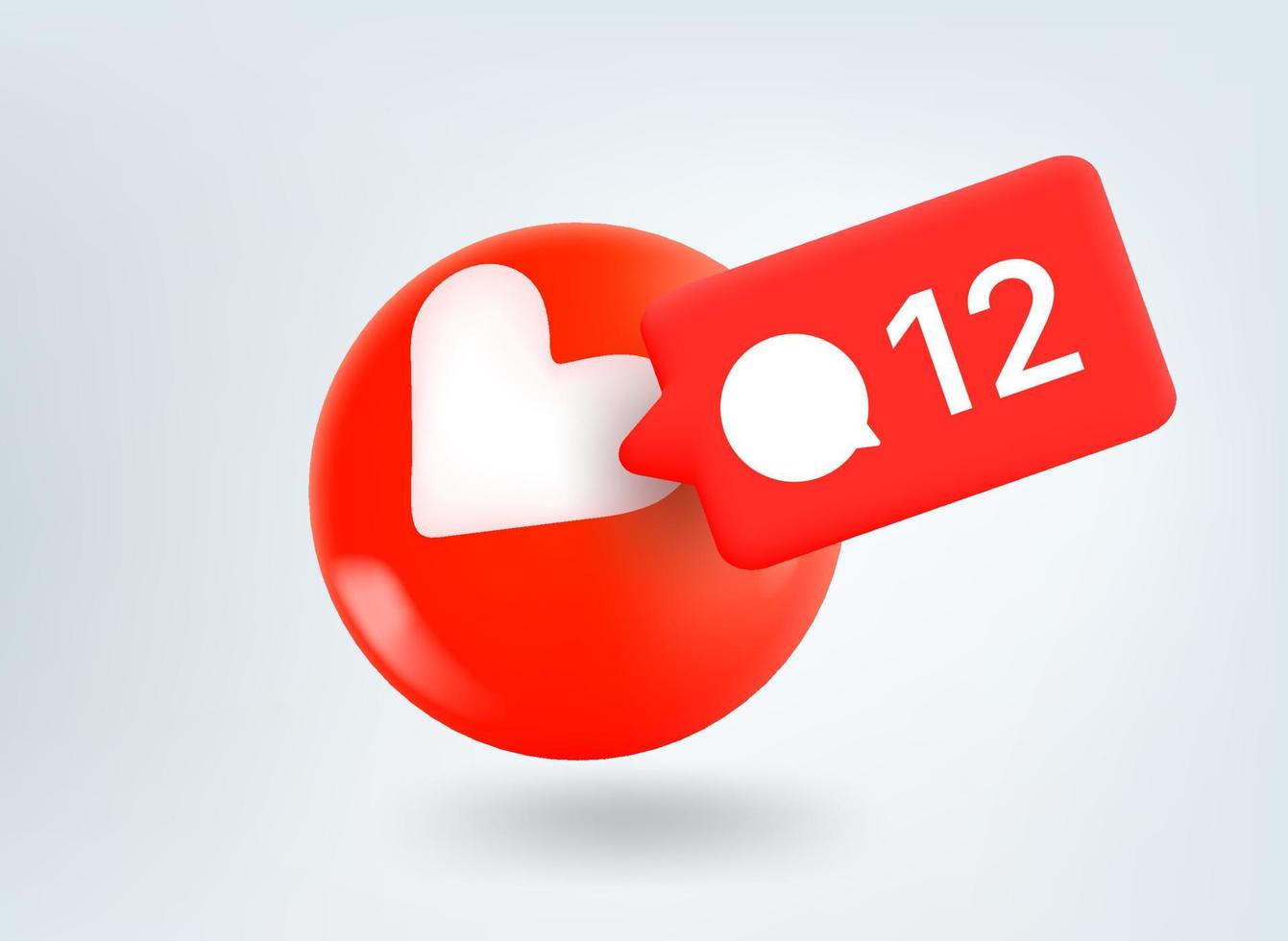 Blog followers concept. 3d vector mobile application icon with notification