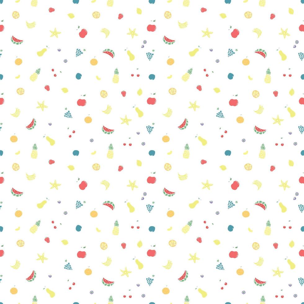 Seamless fruit pattern. doodle background with fruit icons. Fruit background vector