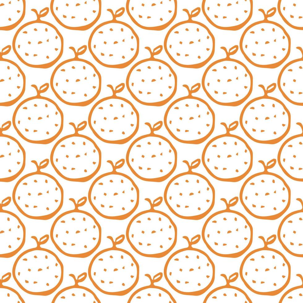 Seamless orange pattern. Colored orange fruit background vector
