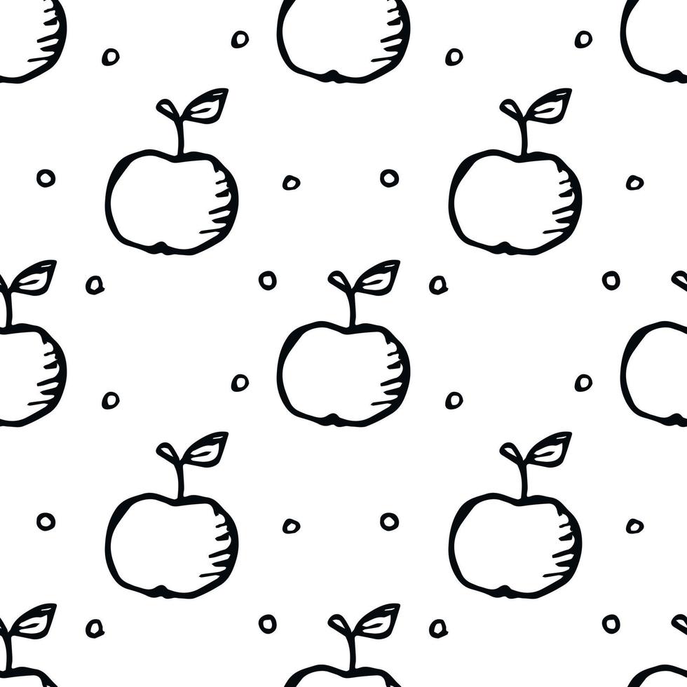 Seamless apple pattern. seamless doodle pattern with apples vector