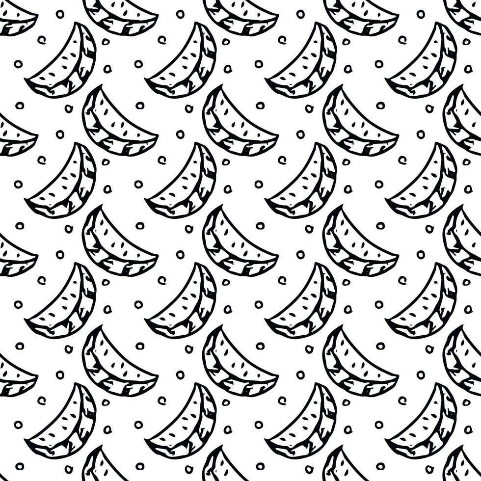 seamless watermelon pattern. vector doodle illustration with watermelon. pattern with watermelon