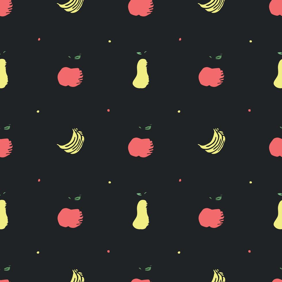 Seamless fruit pattern. doodle background with fruit icons. Fruit background vector