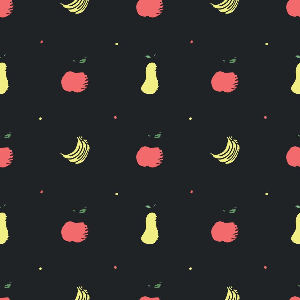 patrón de frutas sin fisuras. garabatear fondo con iconos de frutas. fondo de frutas vector