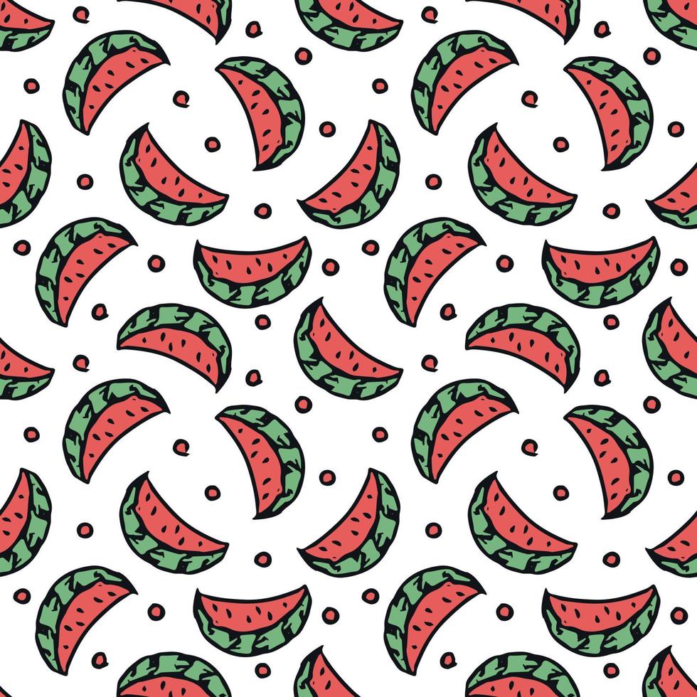 seamless watermelon pattern. vector doodle illustration with watermelon. pattern with watermelon