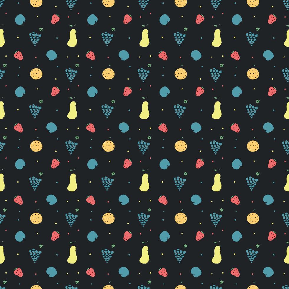 Seamless fruit pattern. doodle background with fruit icons. Fruit background vector