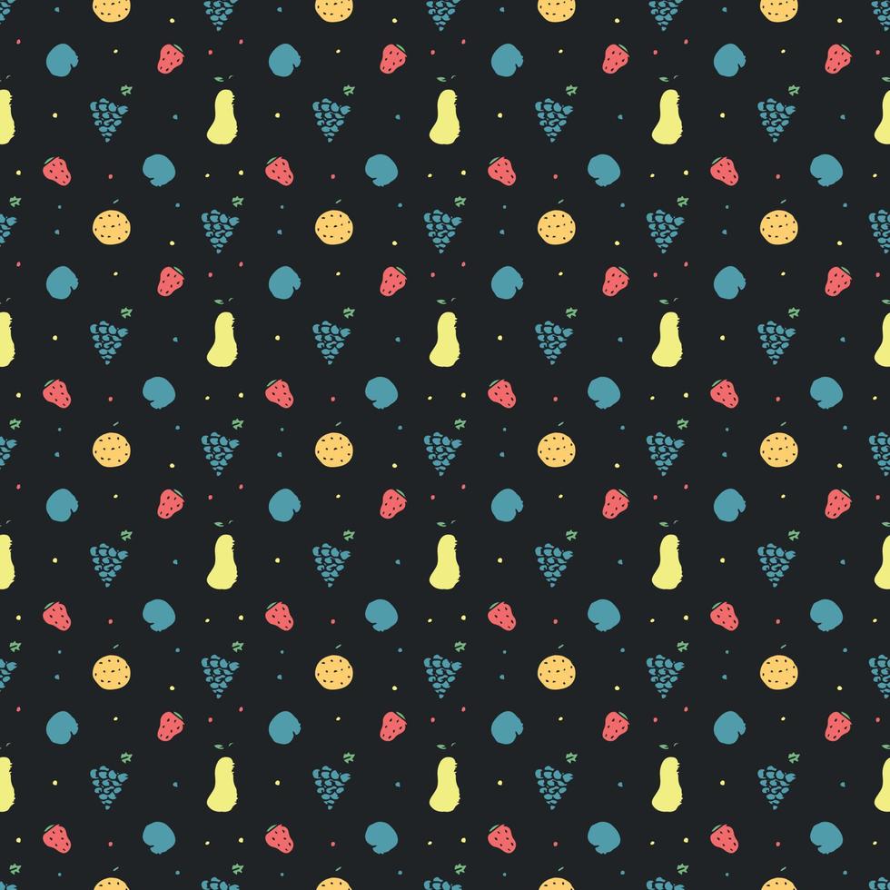 Seamless fruit pattern. doodle background with fruit icons. Fruit background vector