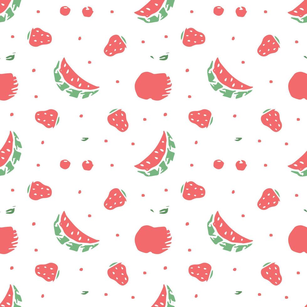 Seamless fruit pattern. doodle background with fruit icons. Fruit background vector