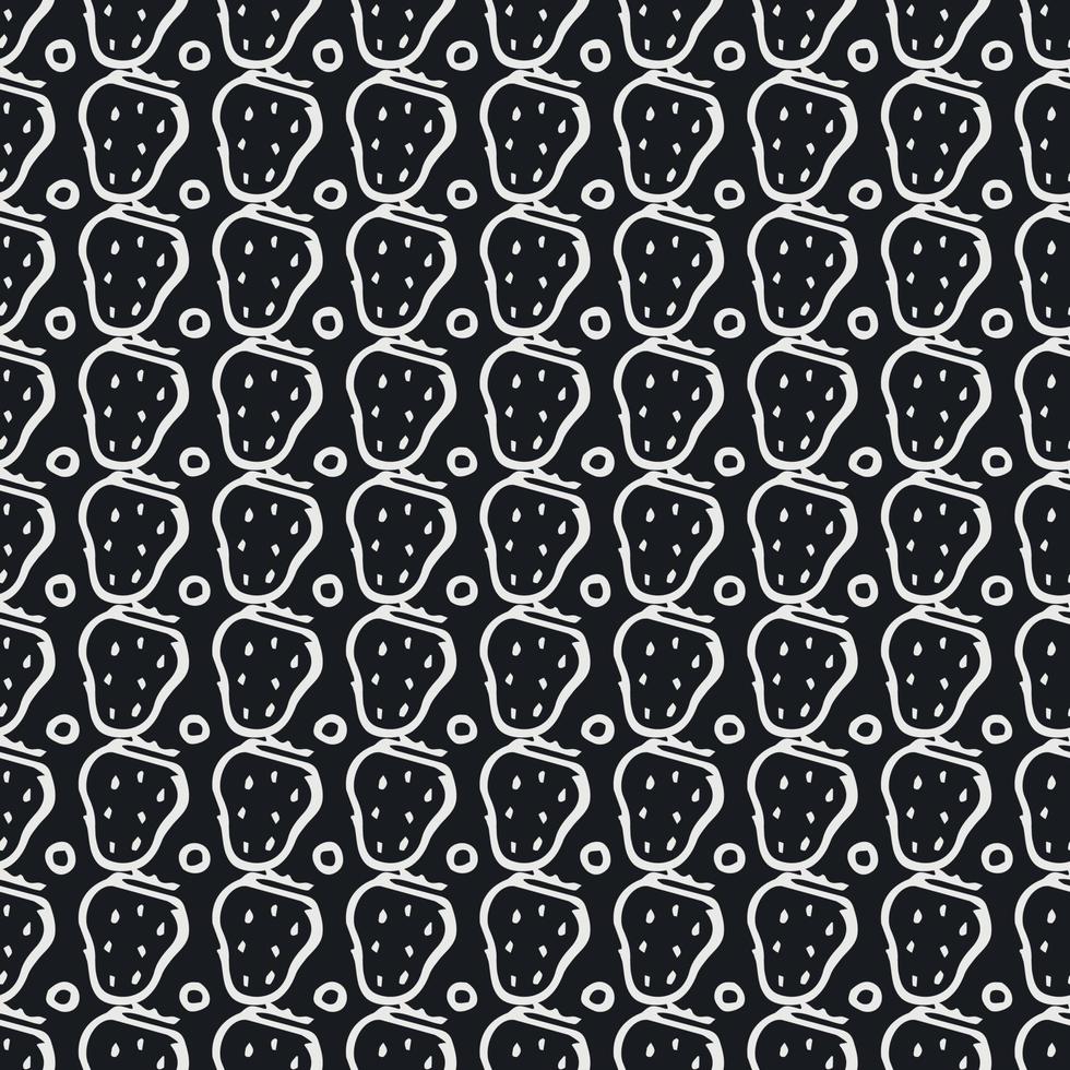 Seamless strawberries pattern. Doodle vector with red strawberries icons. Vintage strawberries pattern