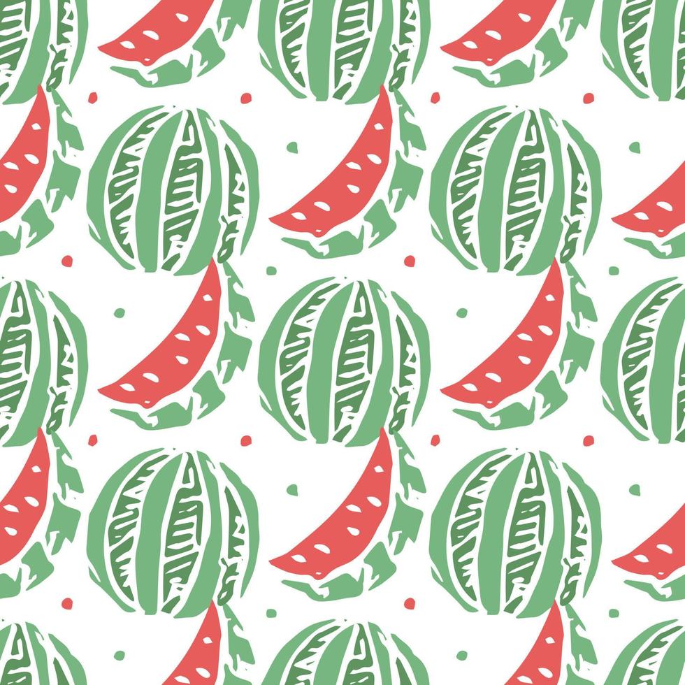 seamless watermelon pattern. vector doodle illustration with watermelon. pattern with watermelon