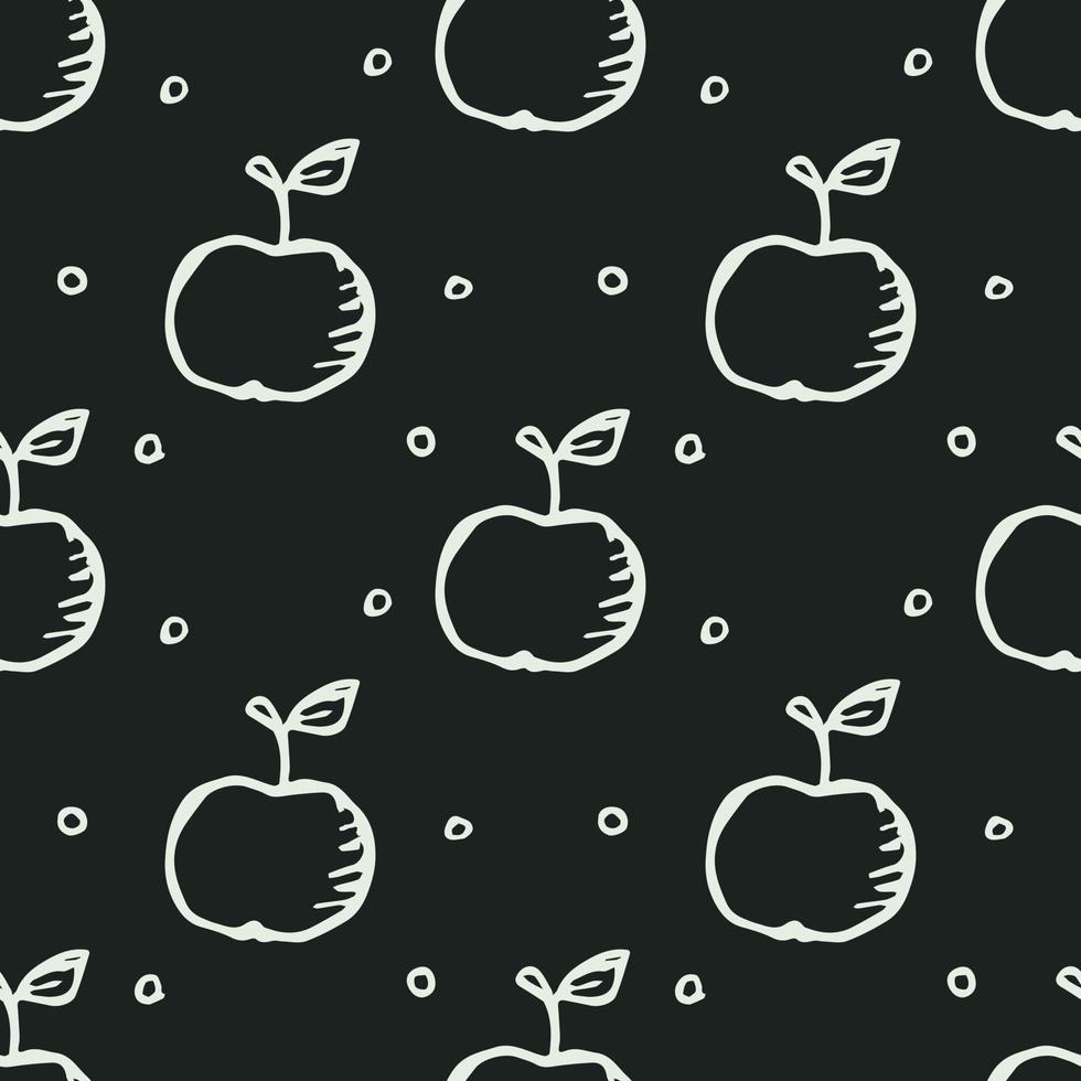 Seamless apple pattern. seamless doodle pattern with apples vector