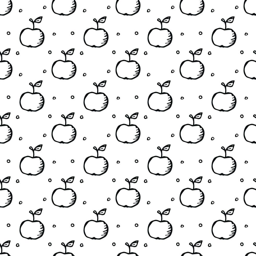 Seamless apple pattern. seamless doodle pattern with apples vector