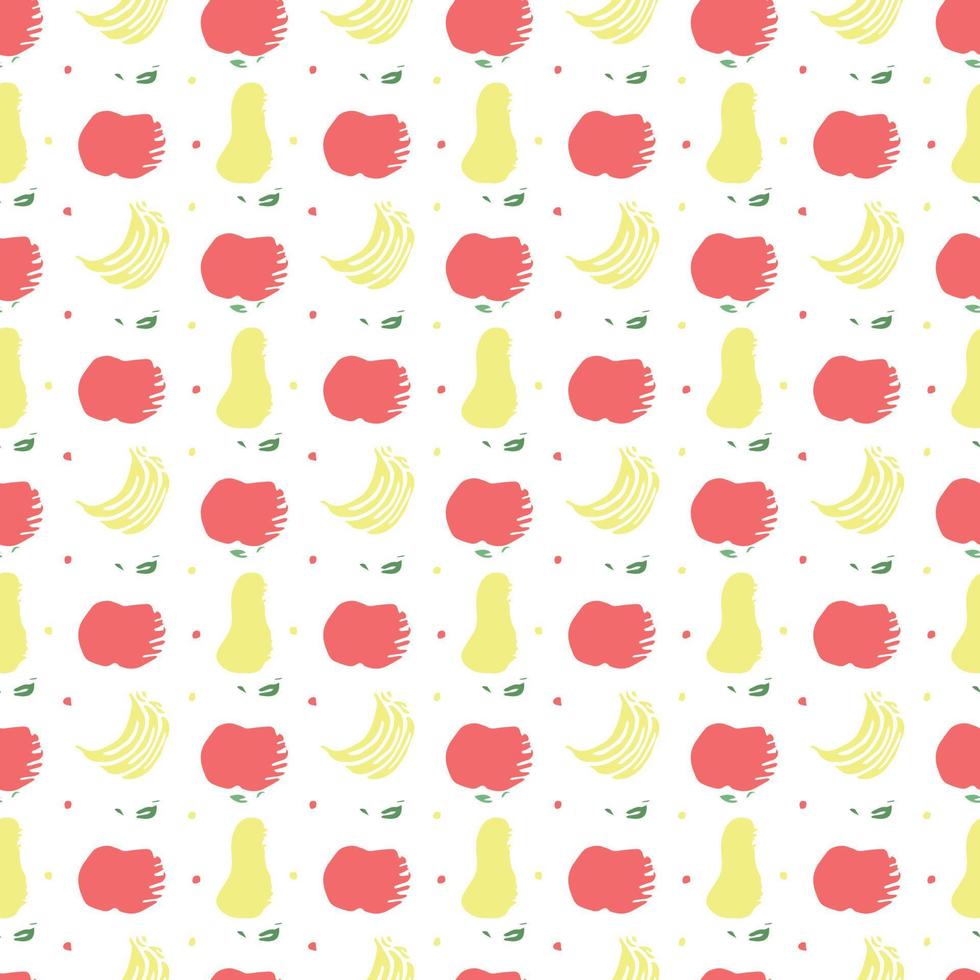 Seamless fruit pattern. doodle background with fruit icons. Fruit background vector