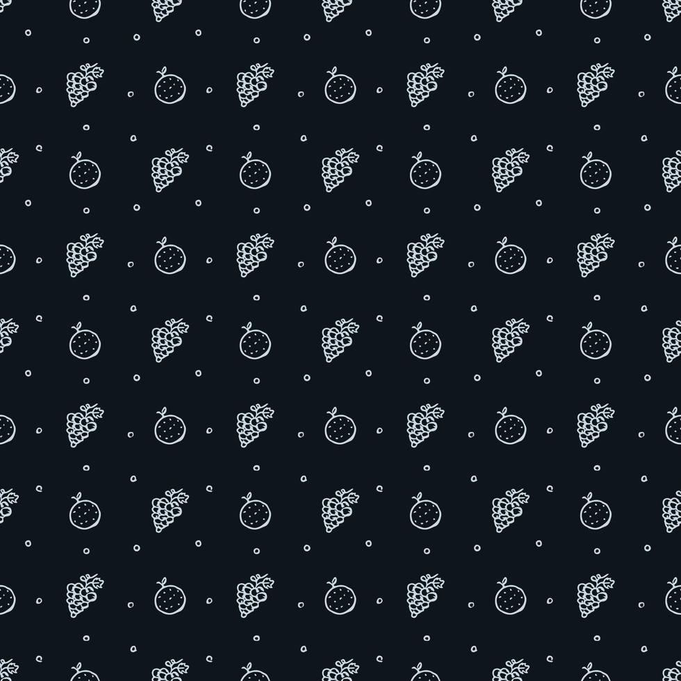 Seamless fruit pattern. doodle background with fruit icons. Fruit background vector