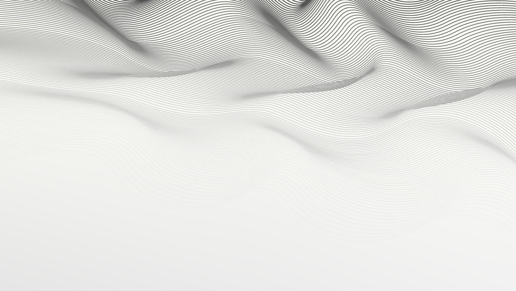 Monochrome minimalist background. Vector horizontal background with digital wavy pattern.