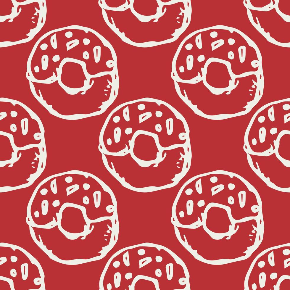seamless donut pattern. Doodle vector pattern with donut icons. donut background