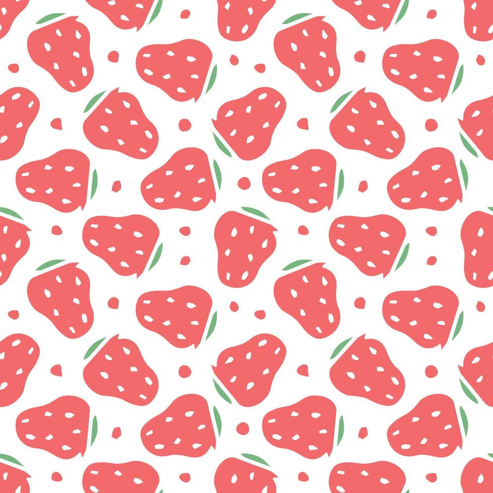 Seamless strawberry pattern. Doodle vector with strawberry icons. Vintage strawberry pattern