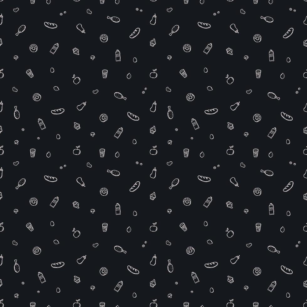 Seamless pattern with food icons. doodle food pattern. Food background vector