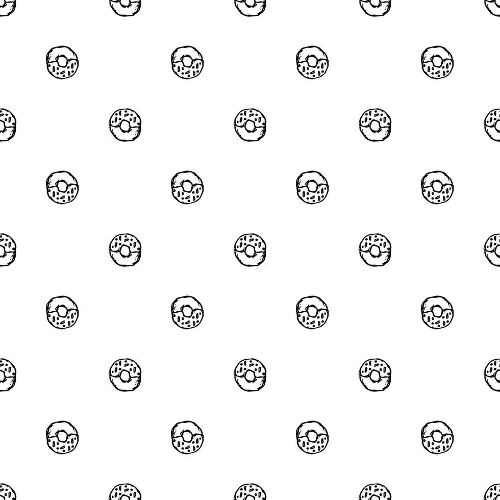 seamless donut pattern. Doodle vector pattern with donut icons. donut background