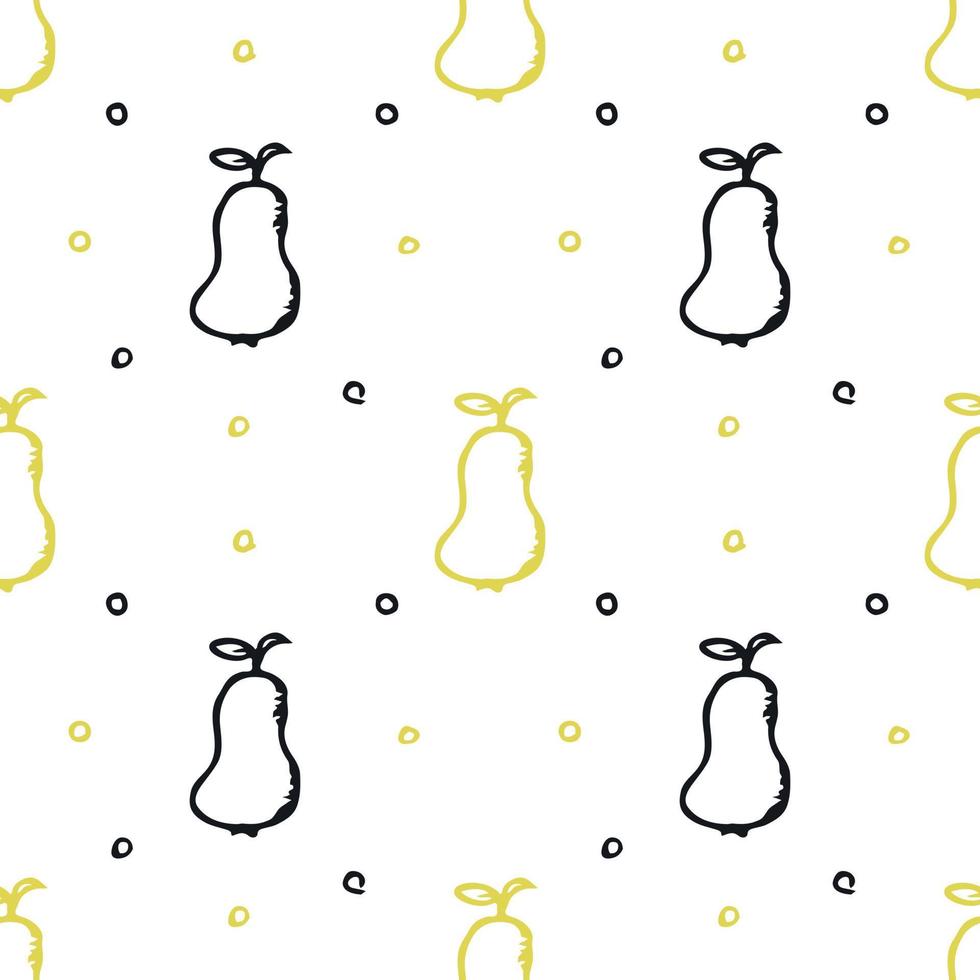 Seamless fruit pattern. doodle background with fruit icons. Fruit background vector