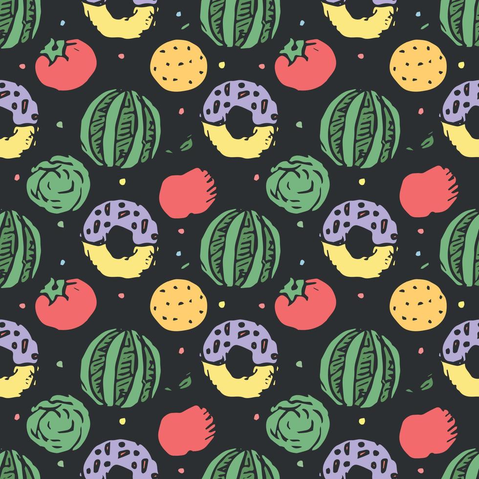 Seamless pattern with food icons. doodle food pattern. Food background vector
