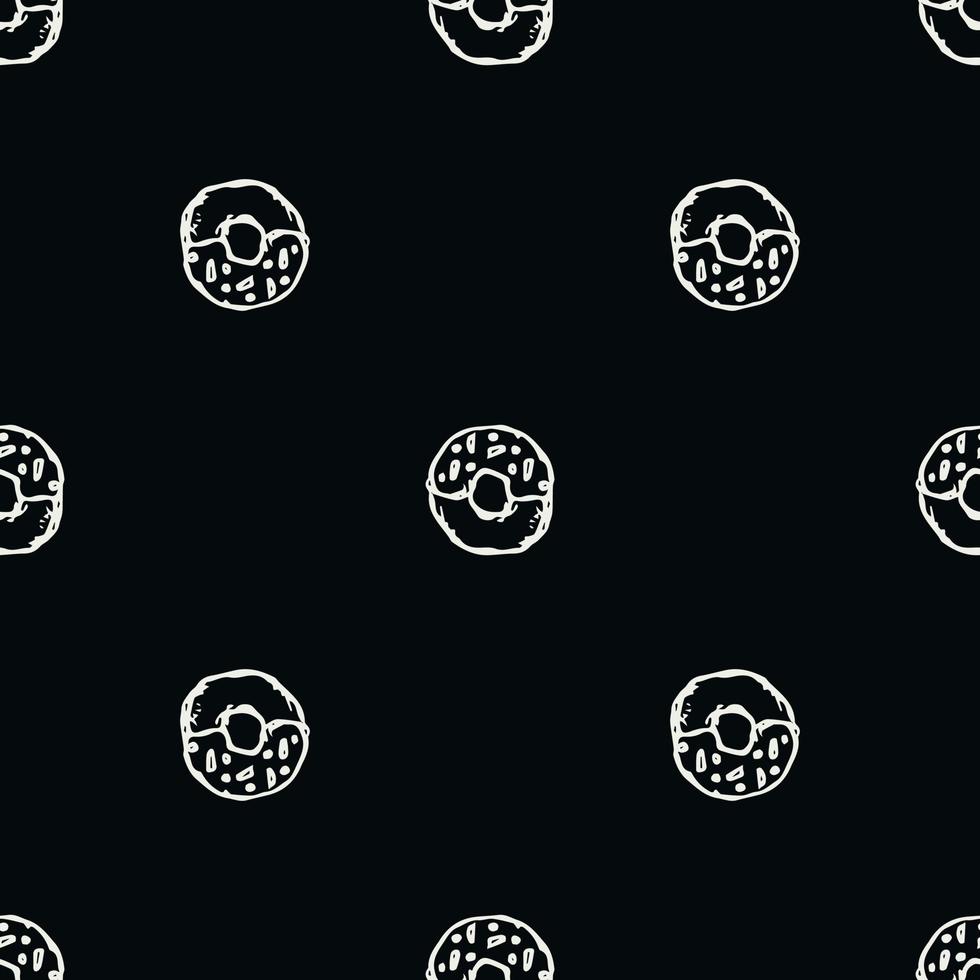 seamless donut pattern. Doodle vector pattern with donut icons. donut background