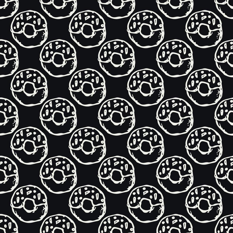 seamless donut pattern. Doodle vector pattern with donut icons. donut background