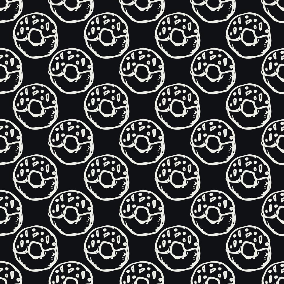 seamless donut pattern. Doodle vector pattern with donut icons. donut background