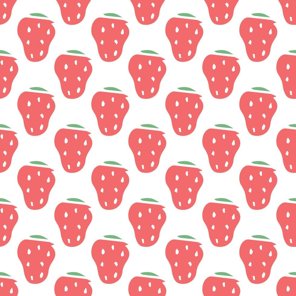 Seamless strawberry pattern. Doodle vector with strawberry icons. Vintage strawberry pattern