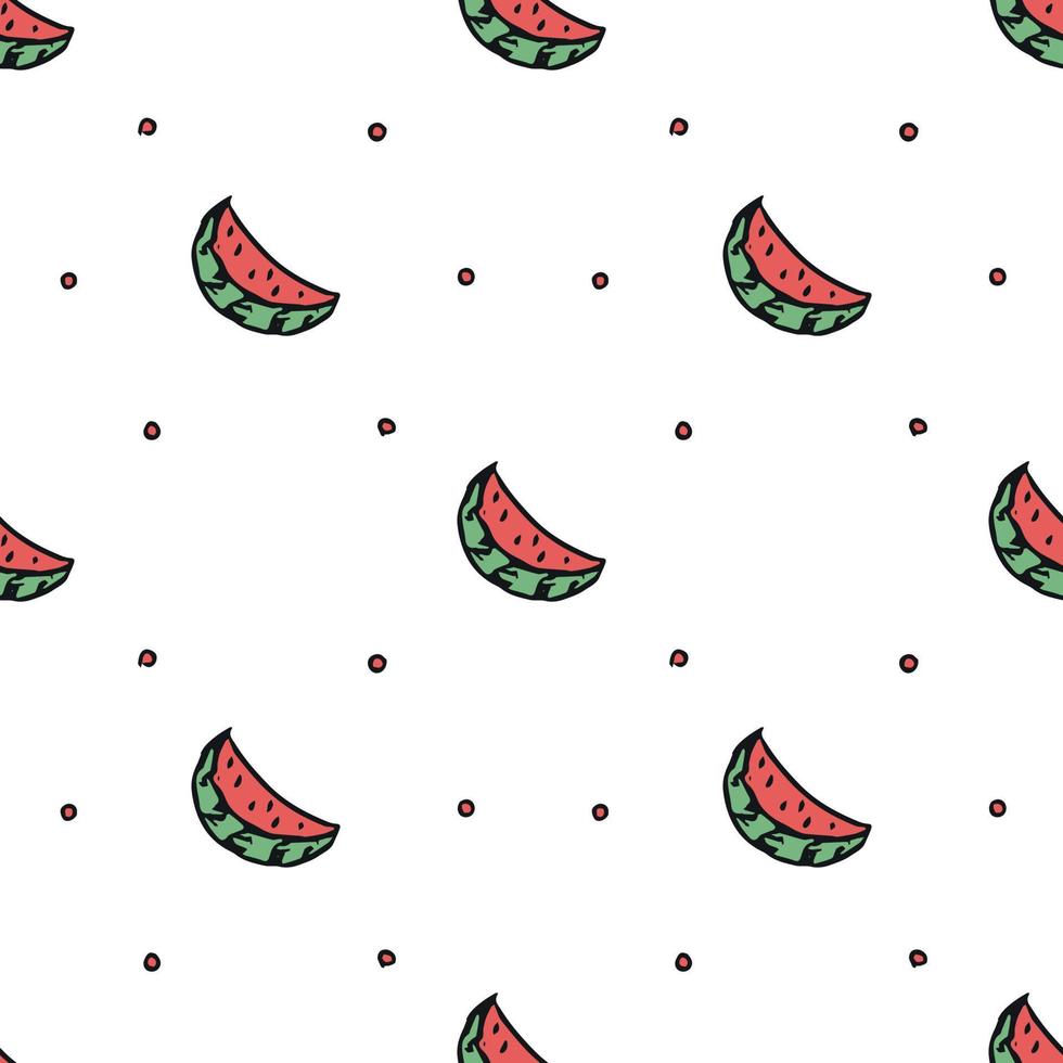 seamless watermelon pattern. vector doodle illustration with watermelon. pattern with watermelon