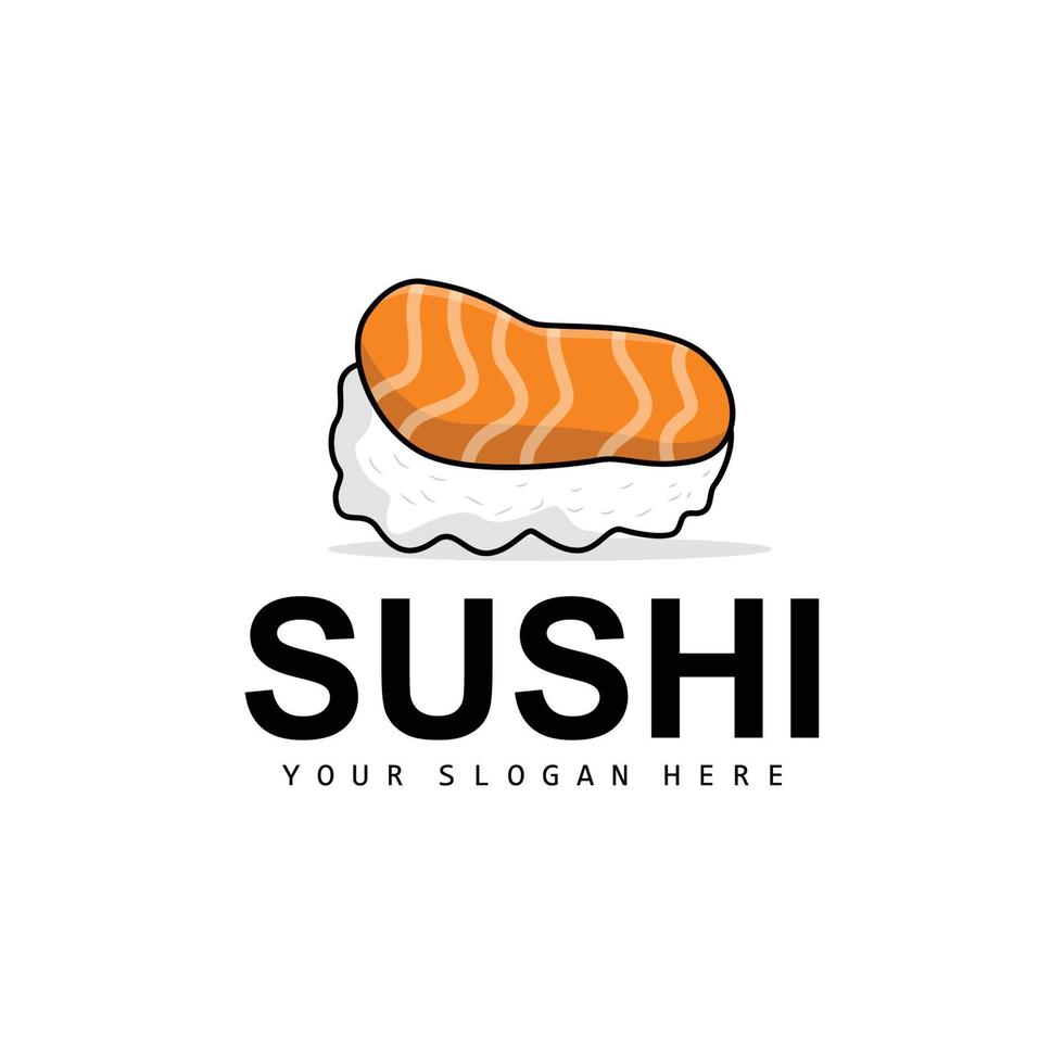 Sushi Logo, Japanese Food Sushi Seafood Vector, Japanese Cuisine Product Brand Design, Template Icon vector