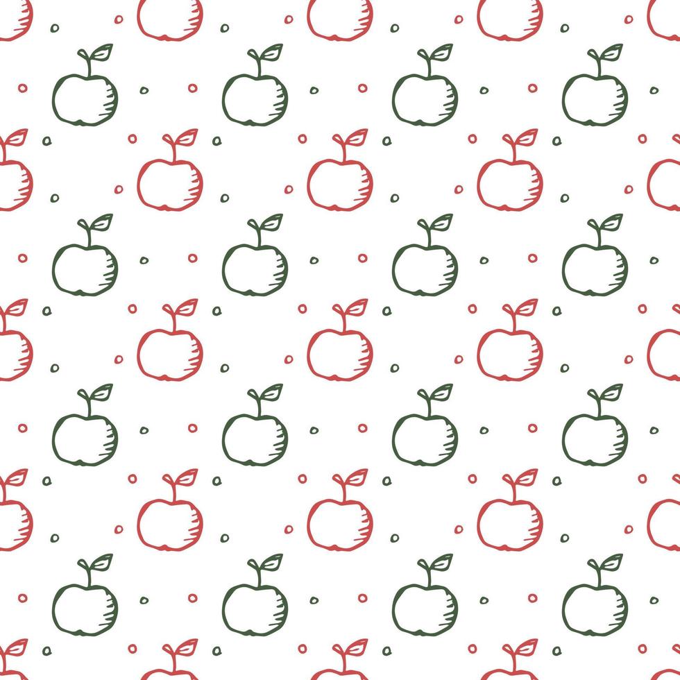 Seamless apple pattern. seamless doodle pattern with apples vector