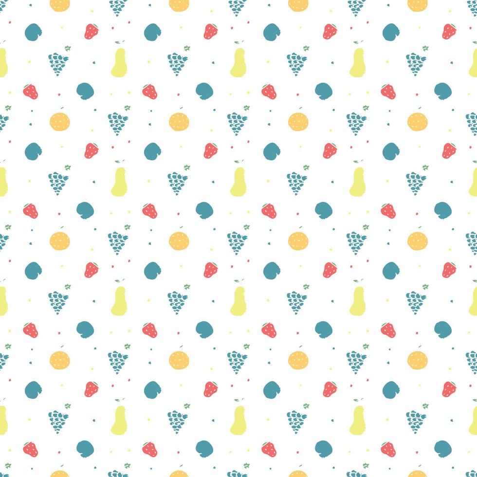 Seamless fruit pattern. doodle background with fruit icons. Fruit background vector