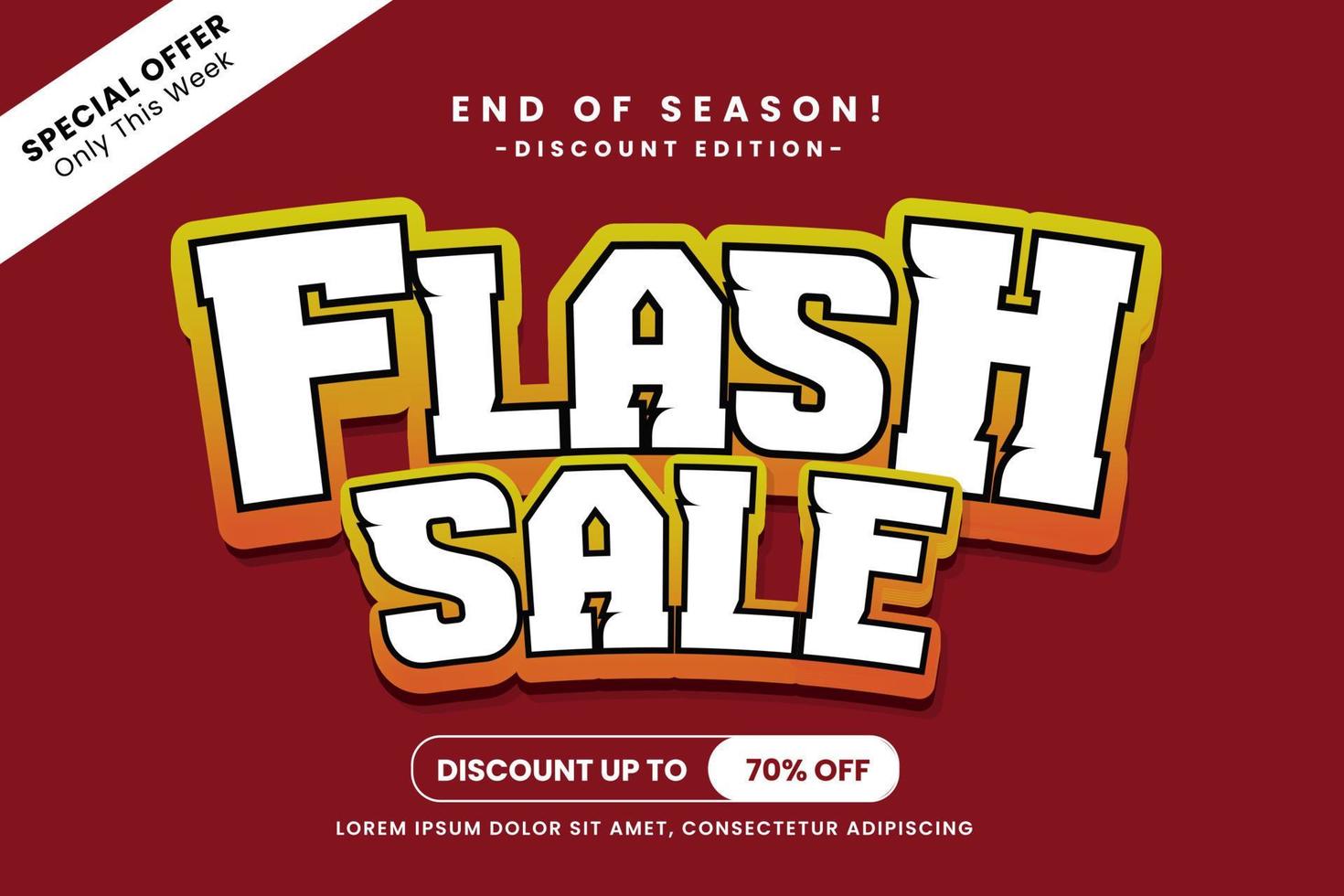 Flash Sale big promo text effect vector