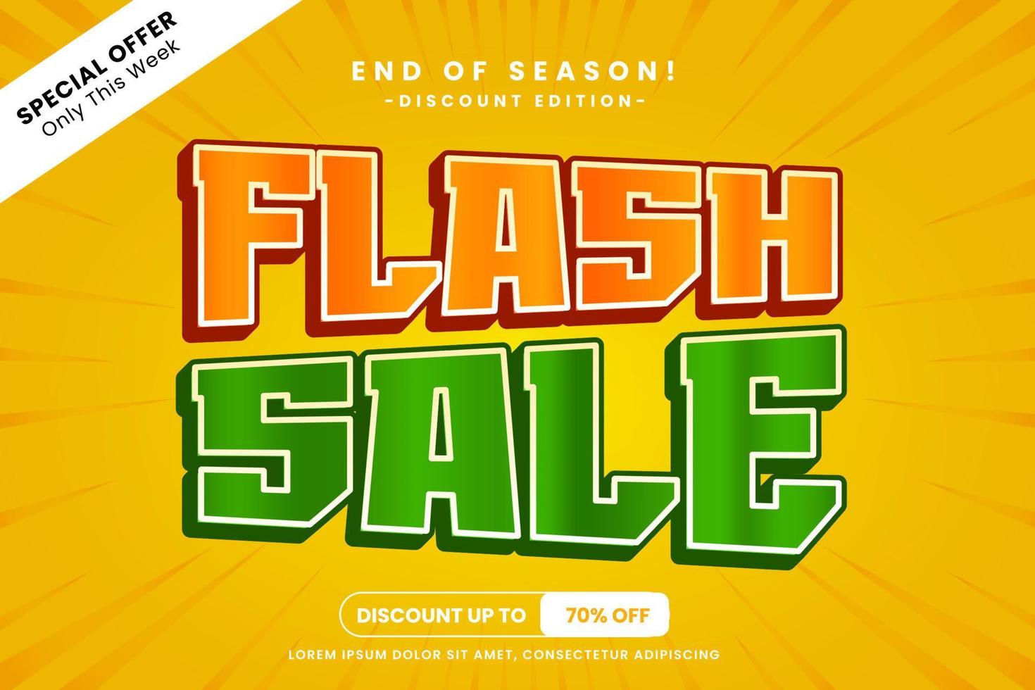 Flash Sale big promo text effect vector