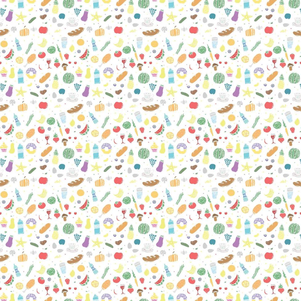 Seamless pattern with food icons. doodle food pattern. Food background vector