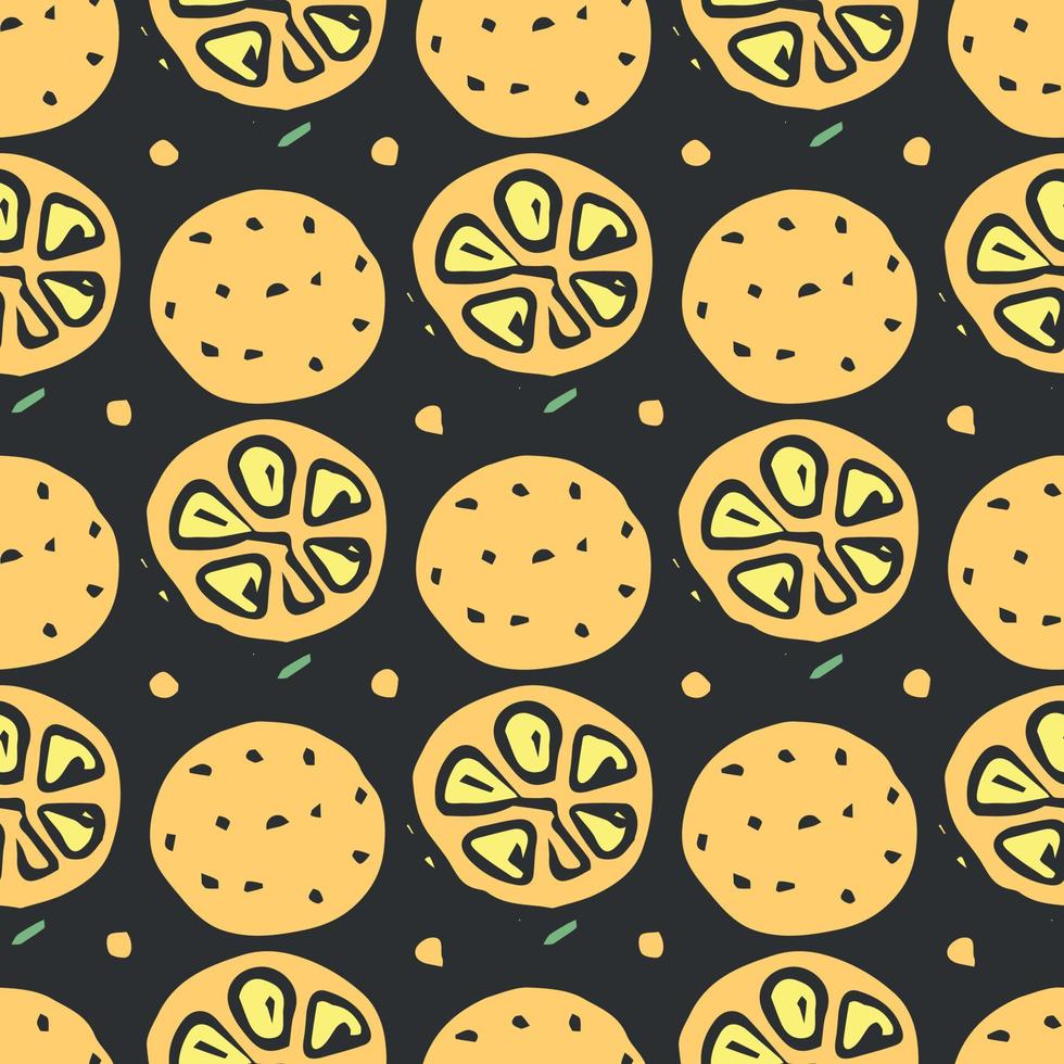 Seamless orange pattern. Colored orange fruit background vector