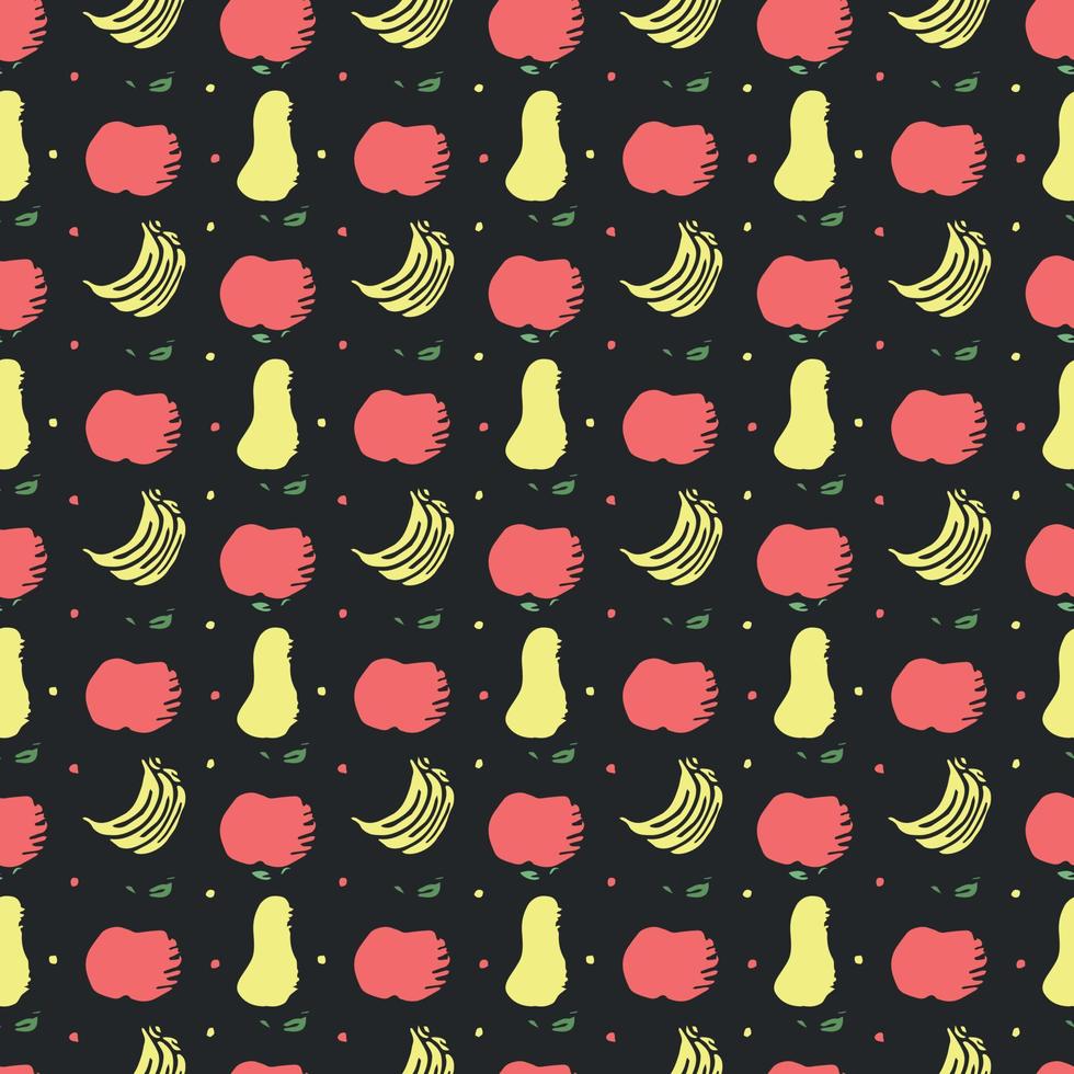 patrón de frutas sin fisuras. garabatear fondo con iconos de frutas. fondo de frutas vector