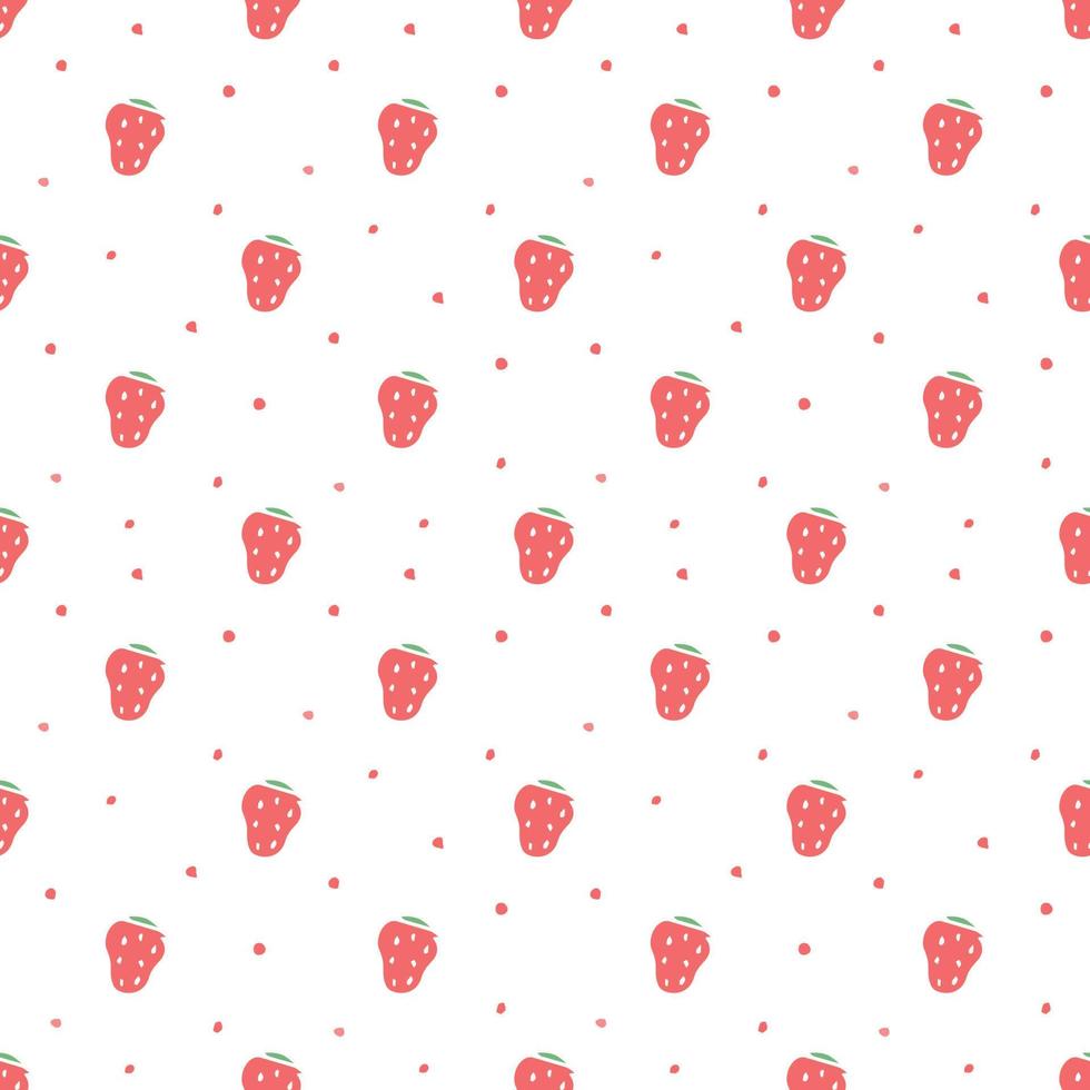 Seamless strawberry pattern. Doodle vector with strawberry icons. Vintage strawberry pattern