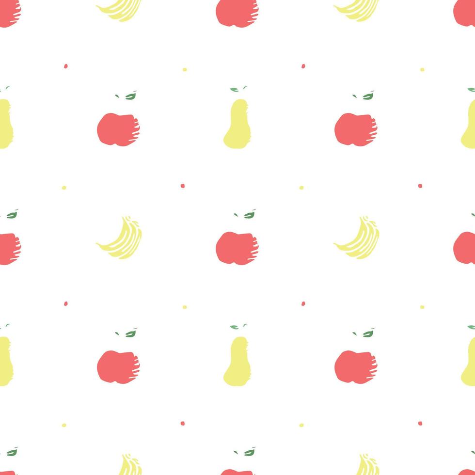 patrón de frutas sin fisuras. garabatear fondo con iconos de frutas. fondo de frutas vector