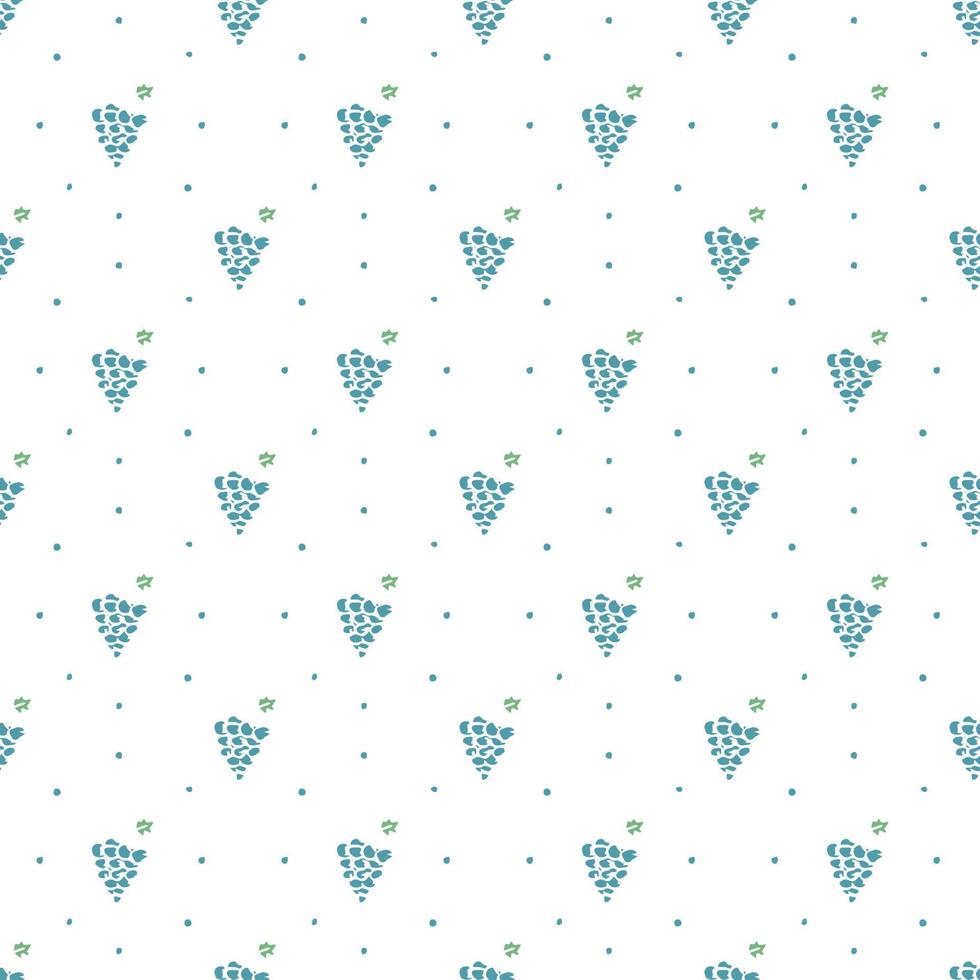 Seamless grape pattern. Doodle vector with grape icons. Vintage grape pattern