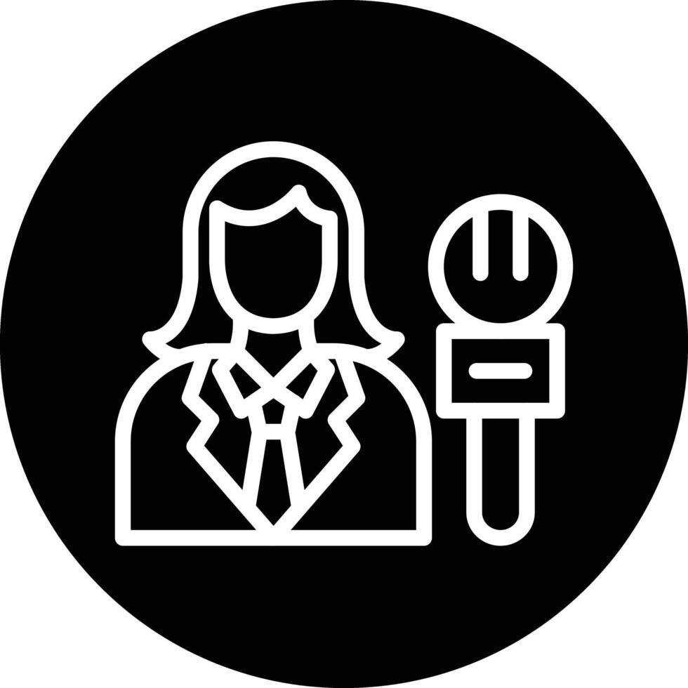 Female Journalist Vector Icon Design