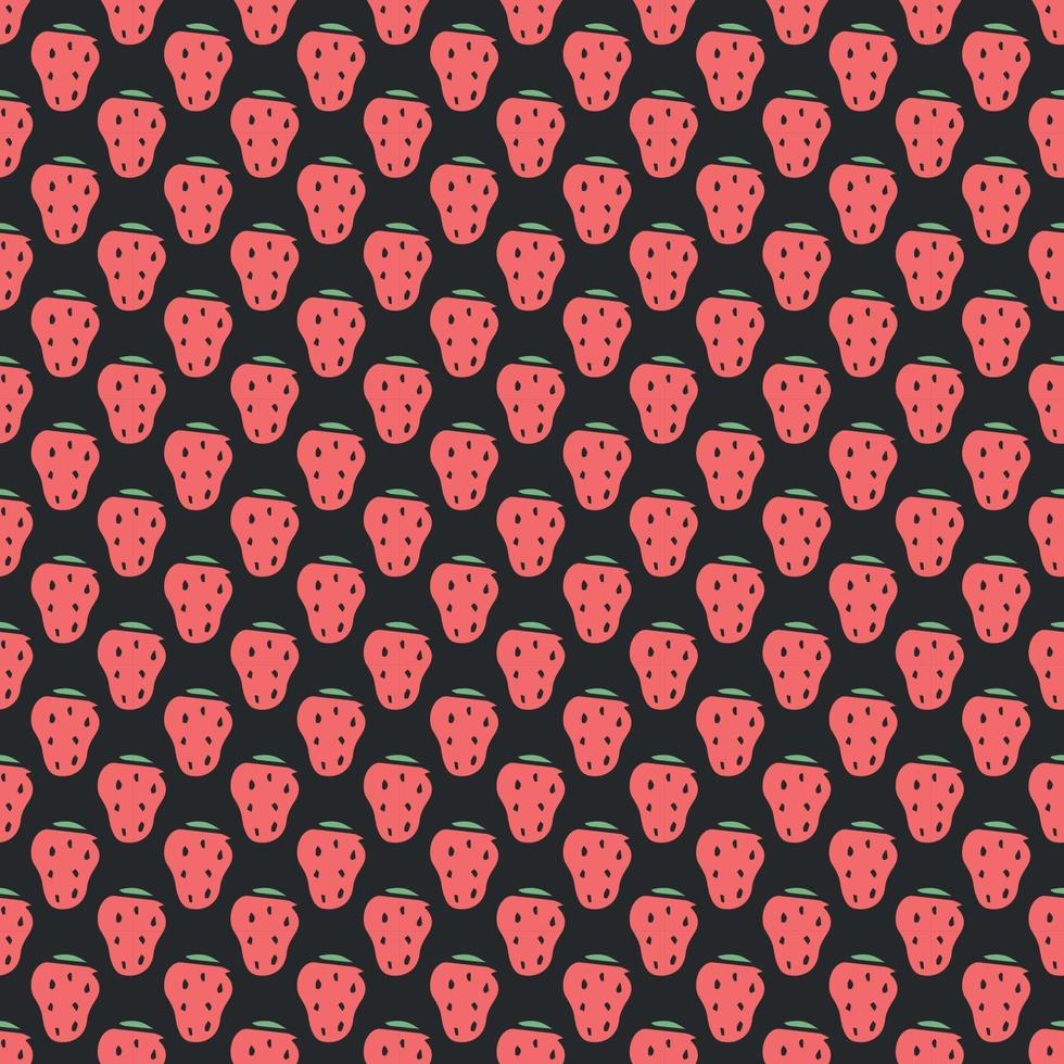 Seamless strawberry pattern. Doodle vector with strawberry icons. Vintage strawberry pattern