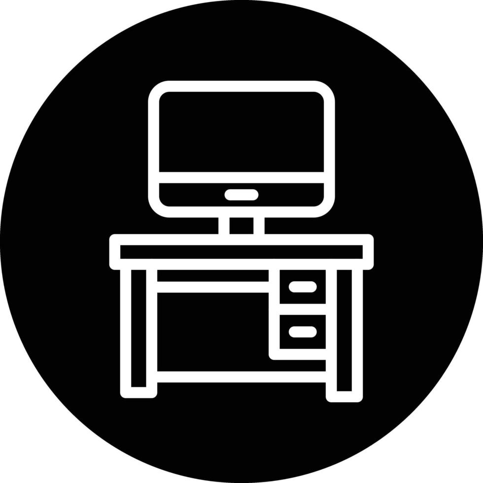 Computer Table Vector Icon Design