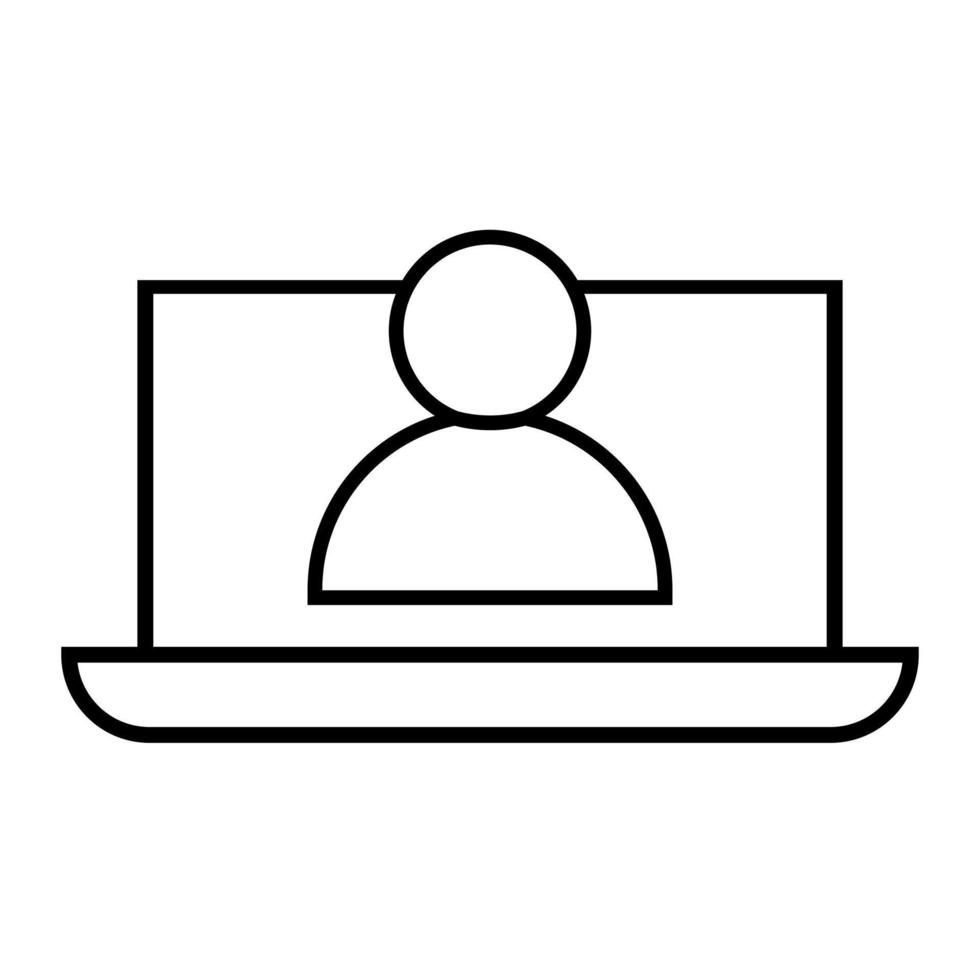 Online training process icon. Webinar seminar vector illustration. E-learning business concept.