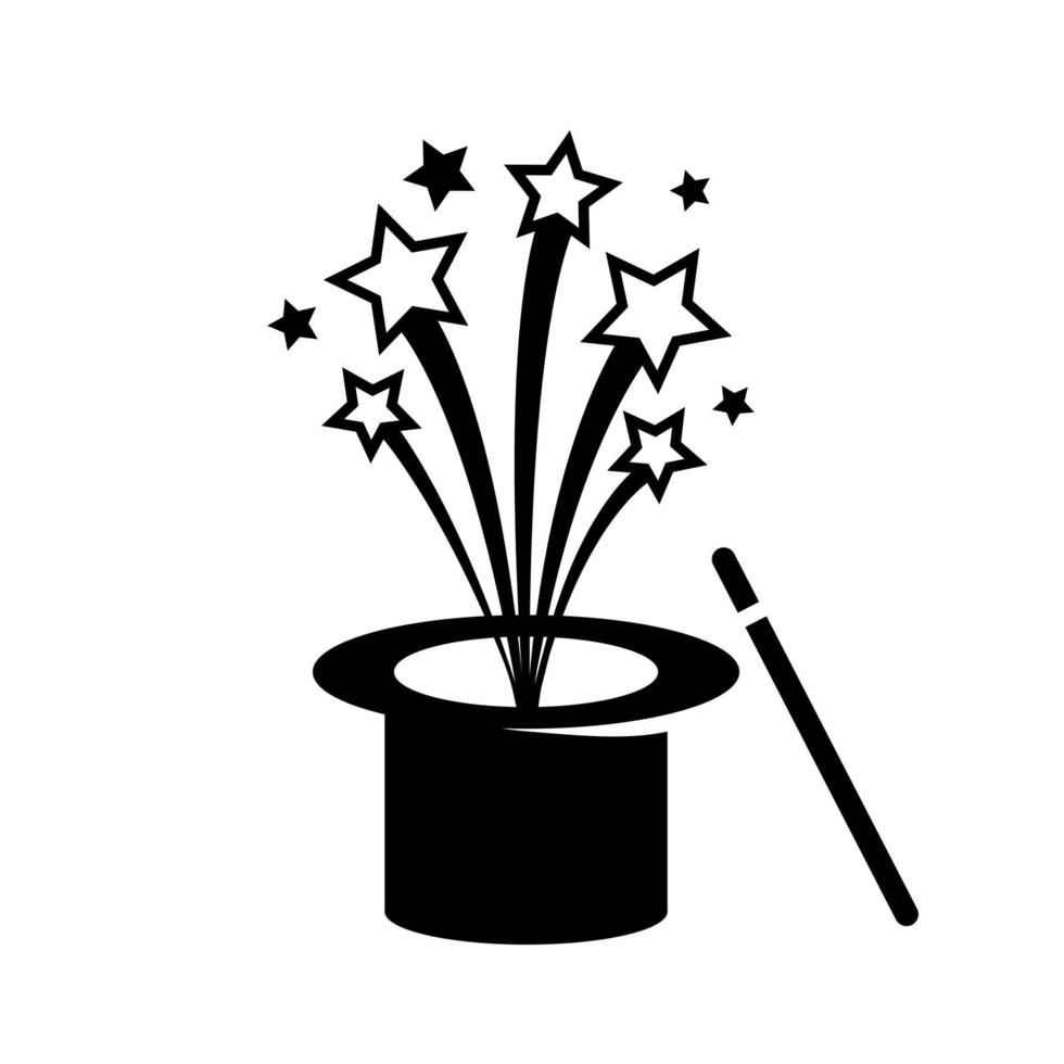 Wand Magic hat icon vector. Wishes illustration sign. trick symbol or logo. vector