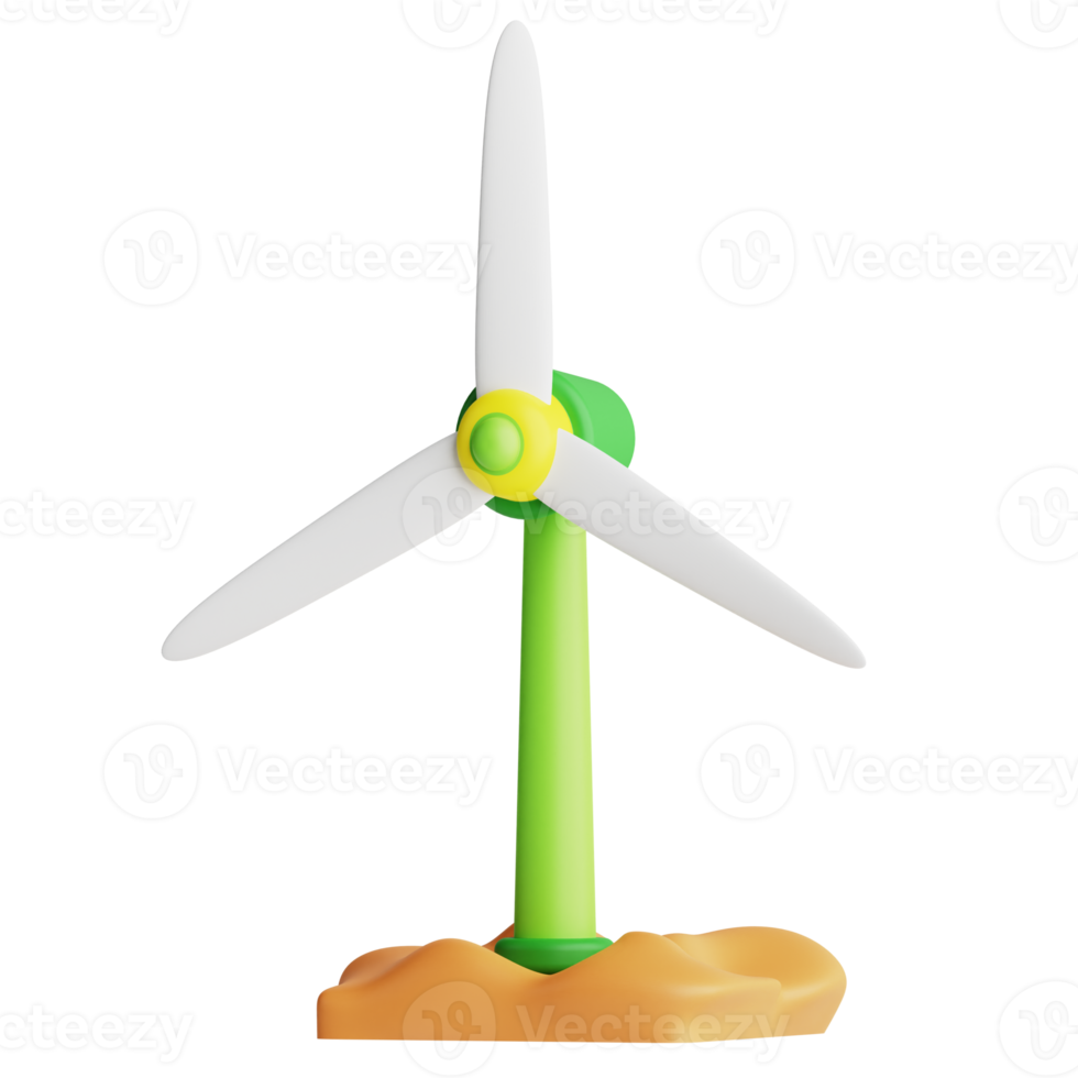 3d icona vento energia isolato su il trasparente sfondo png