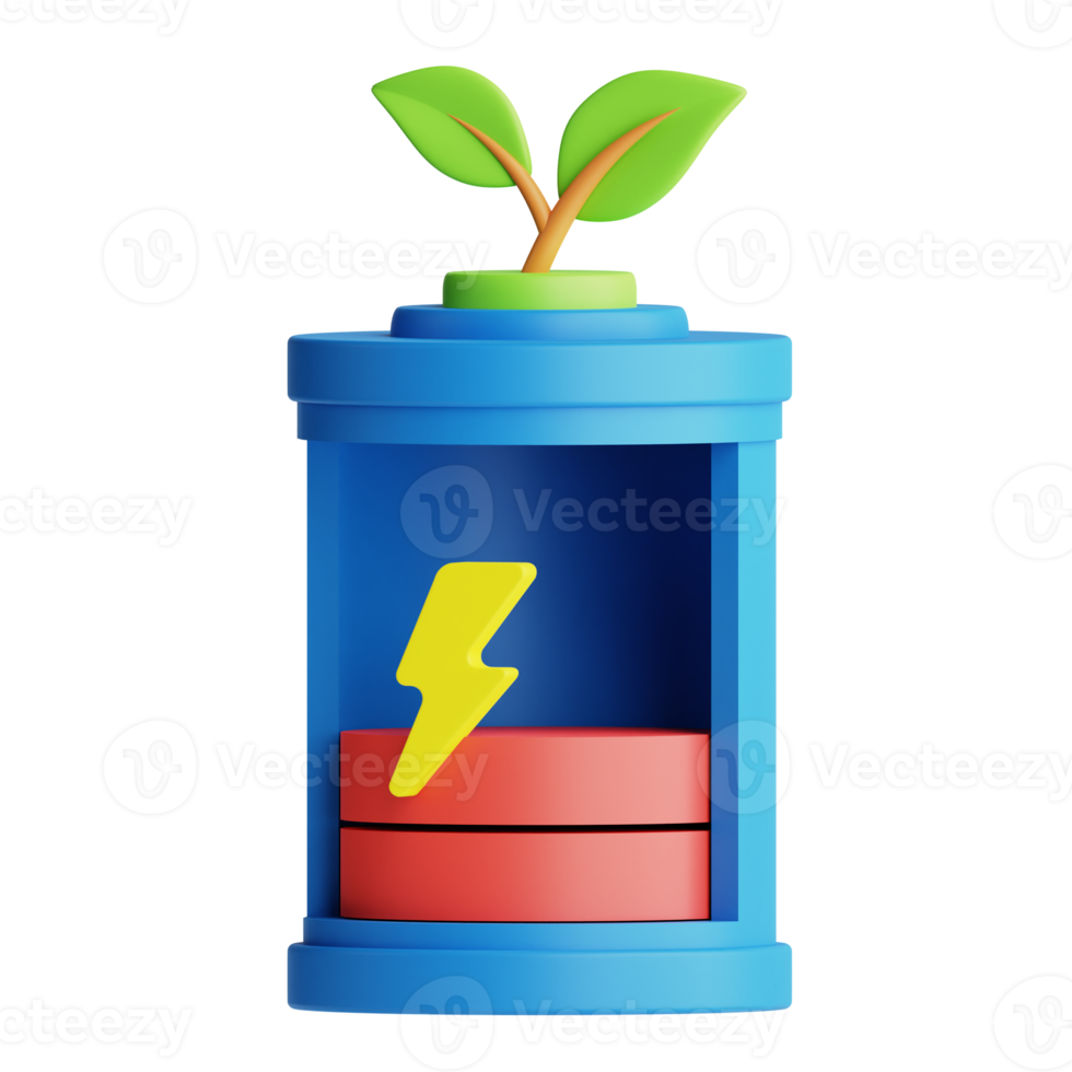3d icona batteria Basso isolato su il trasparente sfondo png