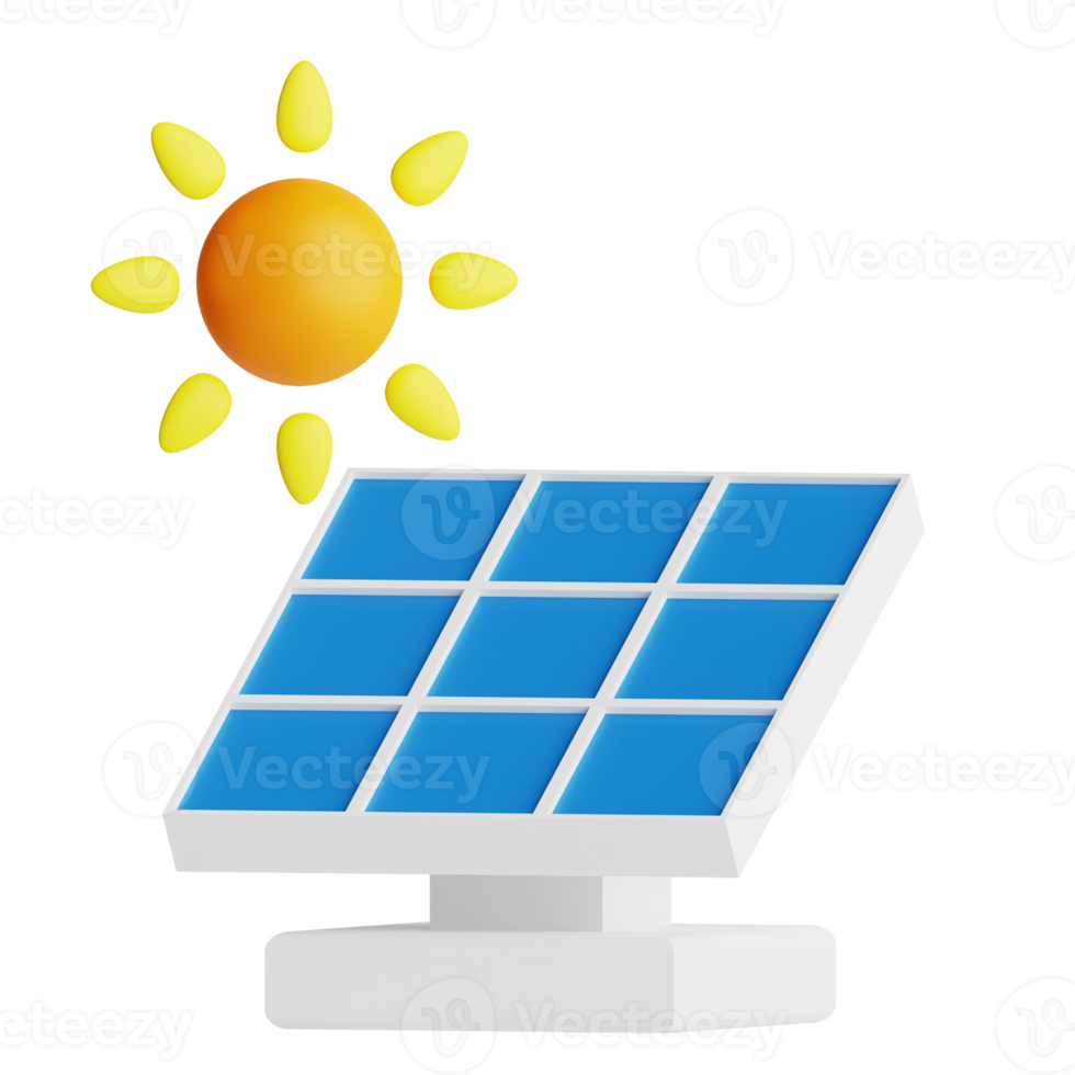 3d Icon Solar Panel Isolated on the Transparent Background png